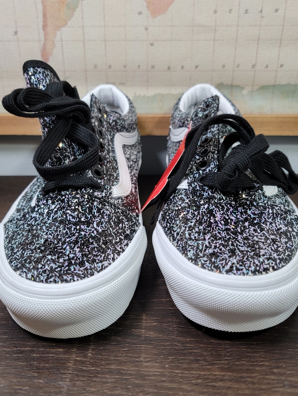 Vans Old Skool "Skiny Party" Black/White Women's Size 8.0 - Picture 4 of 8